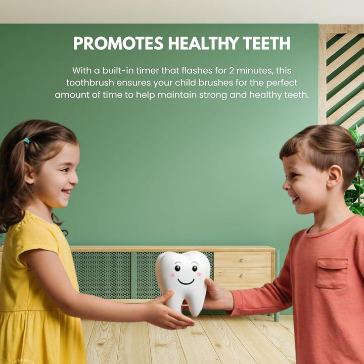 Timer Flashing Toothbrush for Kids – Dinosaur Design with 2-Minute Timer, Fun and Engaging Oral Care Routine