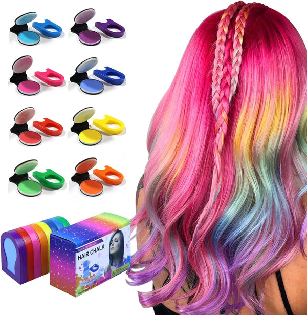 8PCS  Hair Chalk for Girls, Temporary Bright Hair Dye for Girls Women Gifts Washable Hair Chalk for Halloween,Christmas,Makeup,Birthday Party