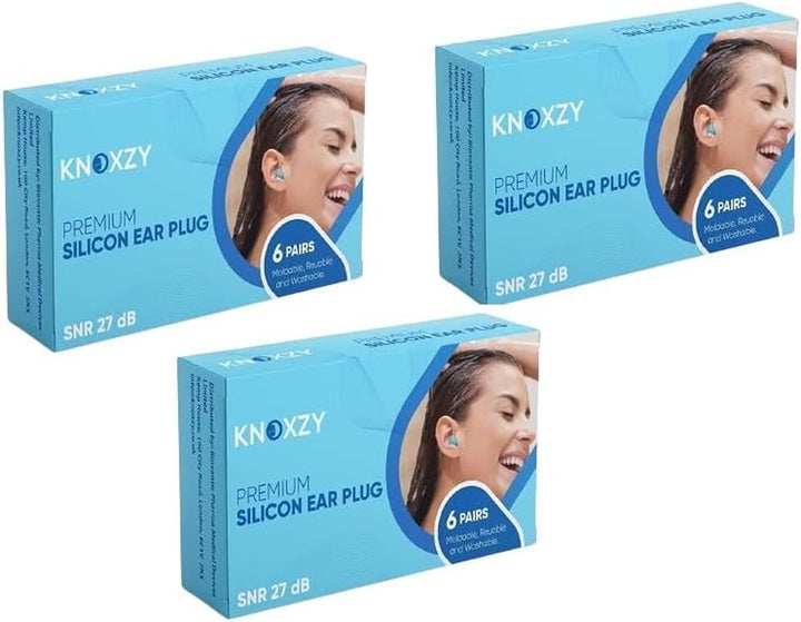 Silicone Ear Plugs for Sleeping Re-Usable Waterproof Noise Cancelling Premium Moldable Ear Plugs for Sleeping, Travelling, Studying Noise Reduction