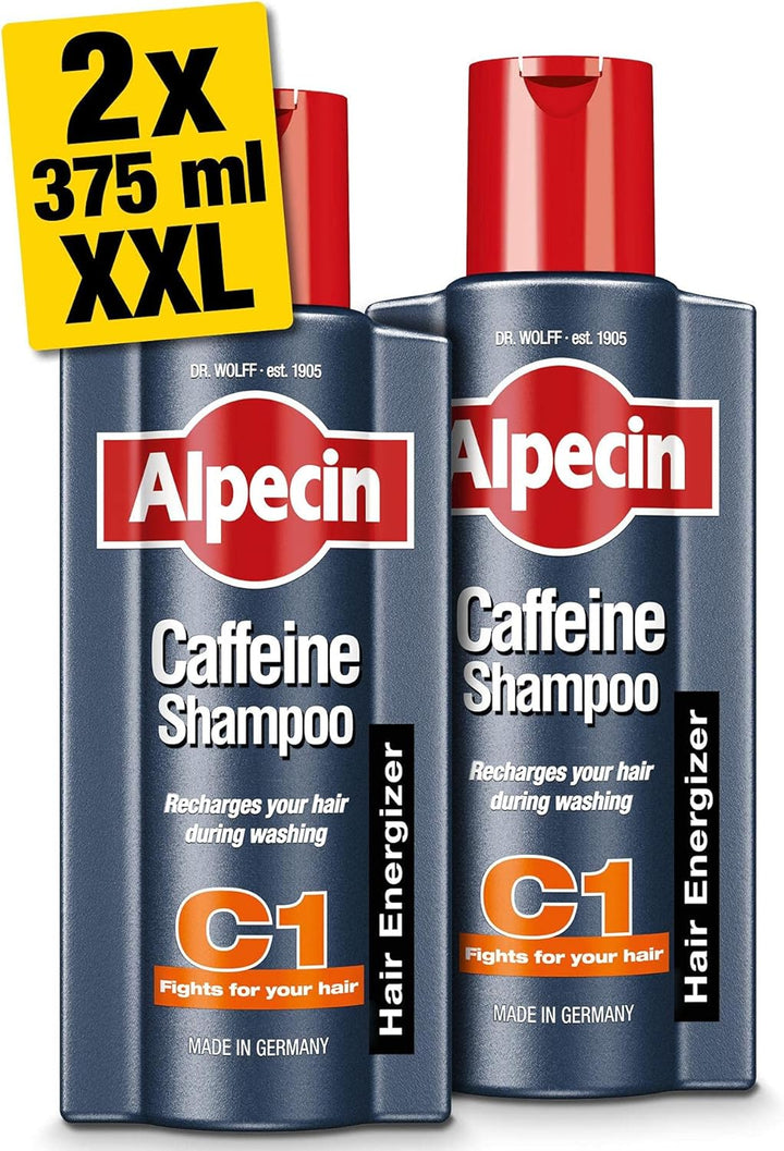 Caffeine Shampoo C1 2X 375Ml | for Stronger and Thicker Hair | Natural Hair Growth Shampoo for Men | Made in Germany