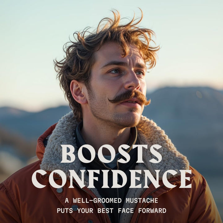 Moustache Wax and Comb Kit - 60G, Unscented - Strong Hold Moustache Wax for Men & Anti-Static Comb for Precise Grooming - Non-Greasy Formula for Easy Beard Care