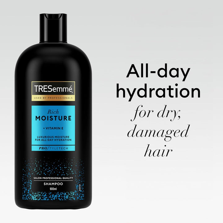 Rich Moisture Shampoo - with Vitamin E, Amino Acids & Ceramide for Deep Hydration, Softness, Damage Repair & All-Day Moisture – Ideal for Dry, Damaged Hair 900Ml