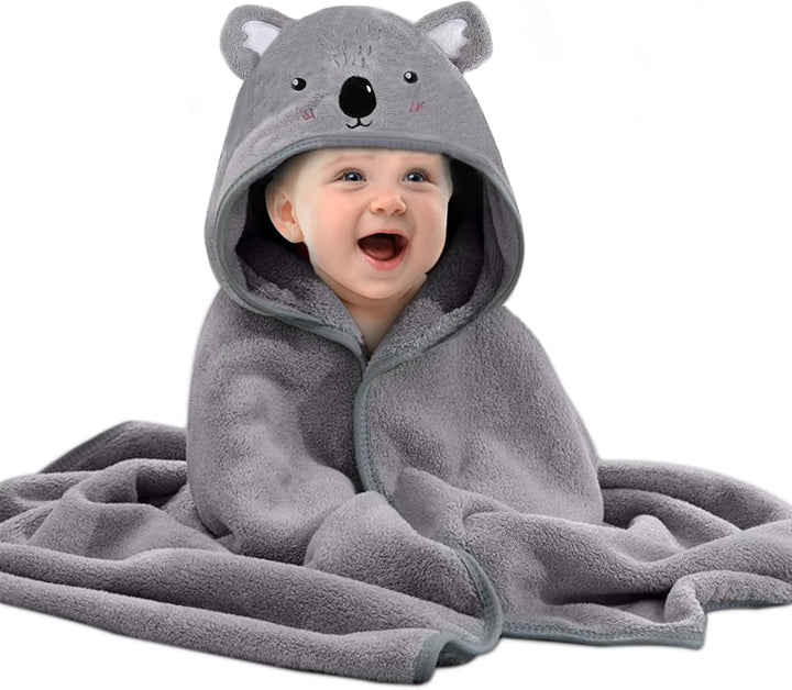 Hooded Baby Towel, Baby Bath Towels with Hood,Unique Animal Design Baby Towel with Hood Soft Absorbent Baby Bath Towels, for Newborn Baby Boy and Girl (White)