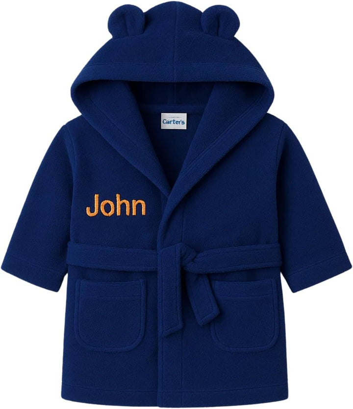 Personalised Baby Dressing Gown | Customisable Soft Polyester Embroidered Bathrobe for Kids | Ideal Baby Gift | Perfect for Bath Time, and Everyday Comfort