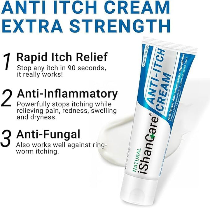 ® anti Itch Cream, Maximum Strength Instant Itch Relief for Rash, Eczema, Bug/Mosquito Bites, Psoriasis, Poison Ivy, Dermatitis, Soothing Moisturizer for Dry, Sensitive Skin