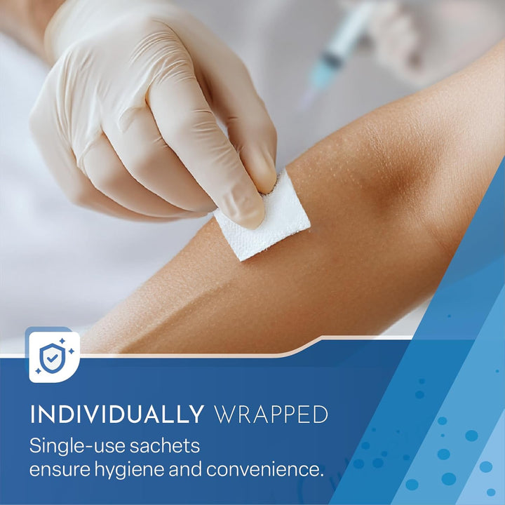 Pre-Injection Alcohol Wipes/Swabs Box of 200 Sachets