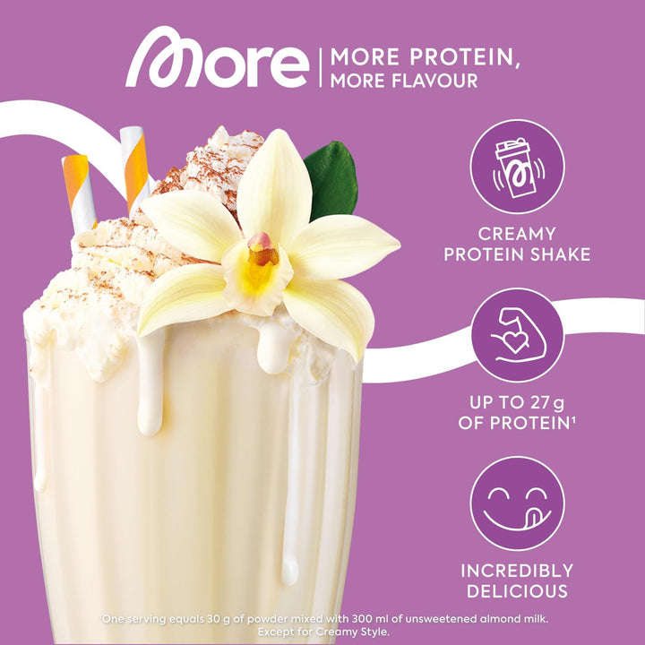 More Protein Whey Casein Protein Powder, Vanilla Ice Cream, 600 G, 1.32 Lbs, 20 Servings - with Lactase Casein protein, Slow-digesting protein, Protein supplement, Protein powder, Muscle recovery protein, Fitness protein, High protein, Natural protein, He