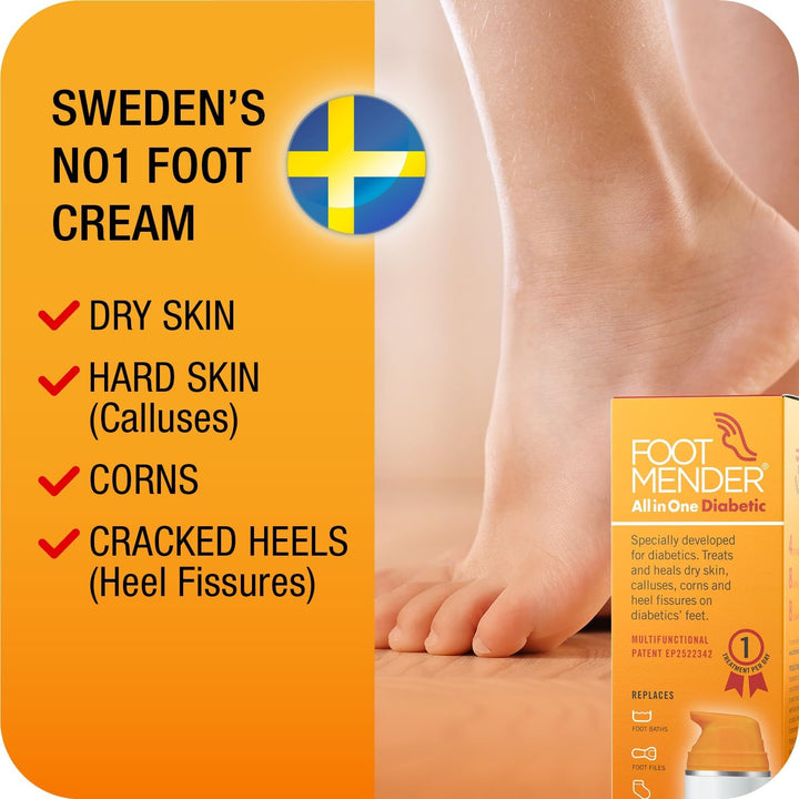 All in One Diabetic | Medically Proven, an Effictive Foot Cream | Treat and Heal Your Dry Feet, Hard Skin, Corns and Cracked Heels | Significant Effect after First Treatment | 150 Ml