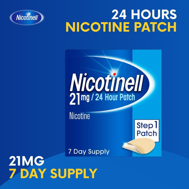 Nicotine Patch, Quit Smoking Aid Step 1, 24 Hour Patch, 21 Mg, Pack of 7