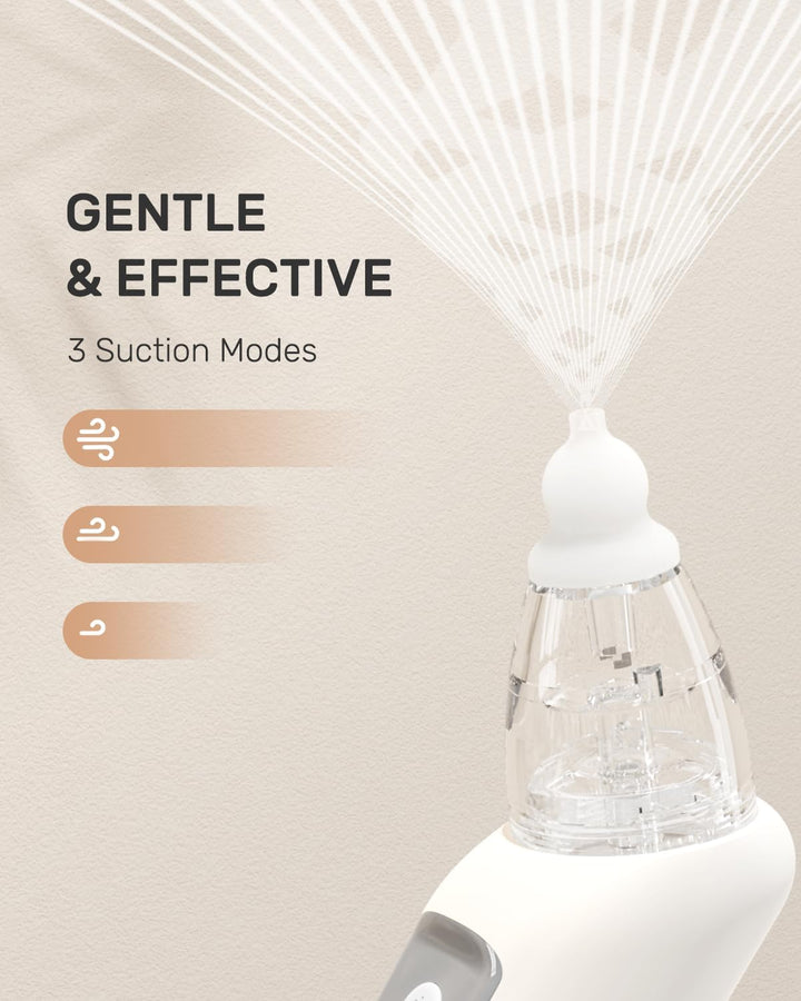 Nasal Aspirator for Baby, Baby Nose Sucker, Electric Nasal Aspirator for Toddler, Baby Nose Cleaner with 3 Silicone Tips, Adjustable Suction Level and Music Volume