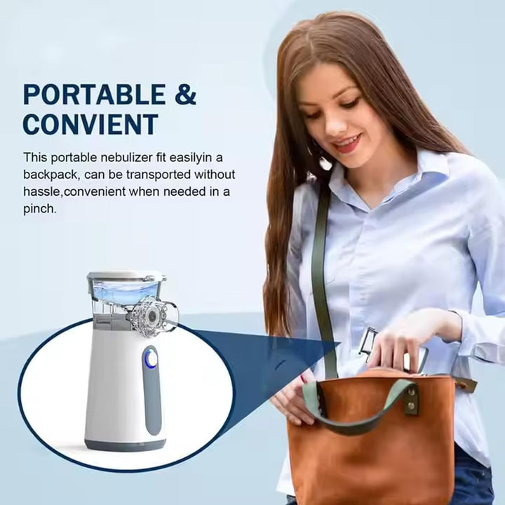 Portable Nebuliser Machine for Adults and Kids Rechargeable Mesh Nebulizer with LED Display 3 Modes Quiet Steam Inhaler Inhalator for Breathing Home and Travel Use