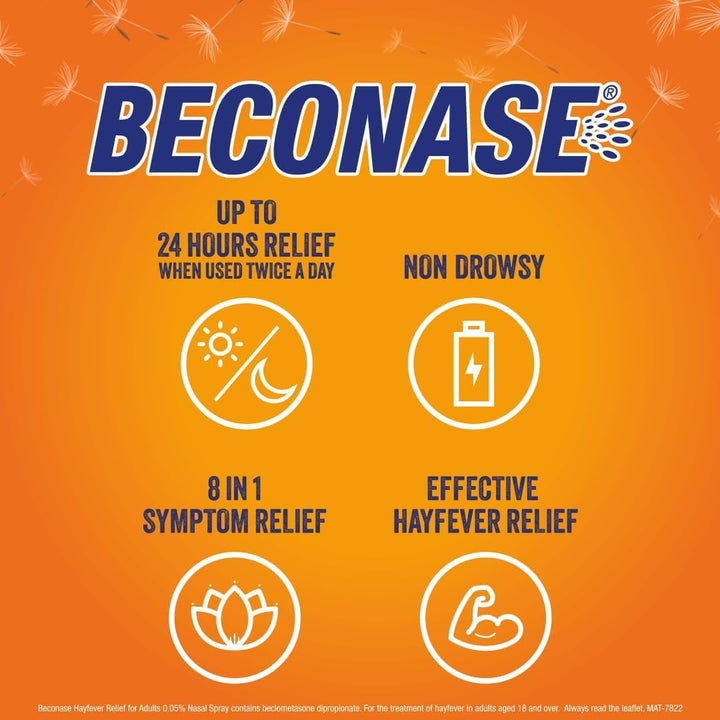 8 in 1 Hayfever Relief Nasal Spray (100 Spray Bottle) - Long Lasting Effective Relief from Hayfever - Portable and Lasts up to 24 Hours When Used Twice a Day - Non Drowsy