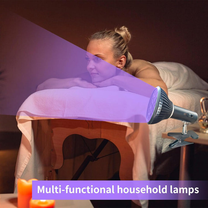 54W Face Tanning Lamp,Tanning Lamp Solarium for Home, All Skin Tones,180 ° Rotation Sun Lamp for Face and Body with Eye Mask, for Antique Bronze Skin with 18Pcs Leds (Black)