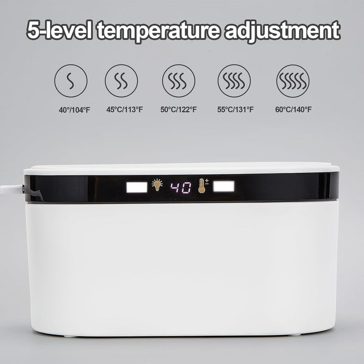 Baby Wipes Warmer,  Wet Wipe Warmer for Babies, Wet Wipes Dispenser Box with Night Light, Fast & Even Heating, 5 Levels of Temperature Adjustment, Temperature Display for Home Car Large Capacity