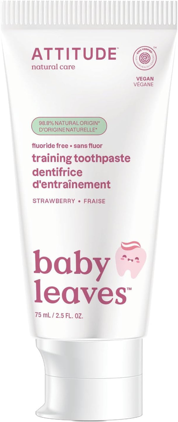 Baby & Child Fluoride-Free Training Toothpaste, Natural, Vegan, EWG Verified, Strawberry, 75 Grams