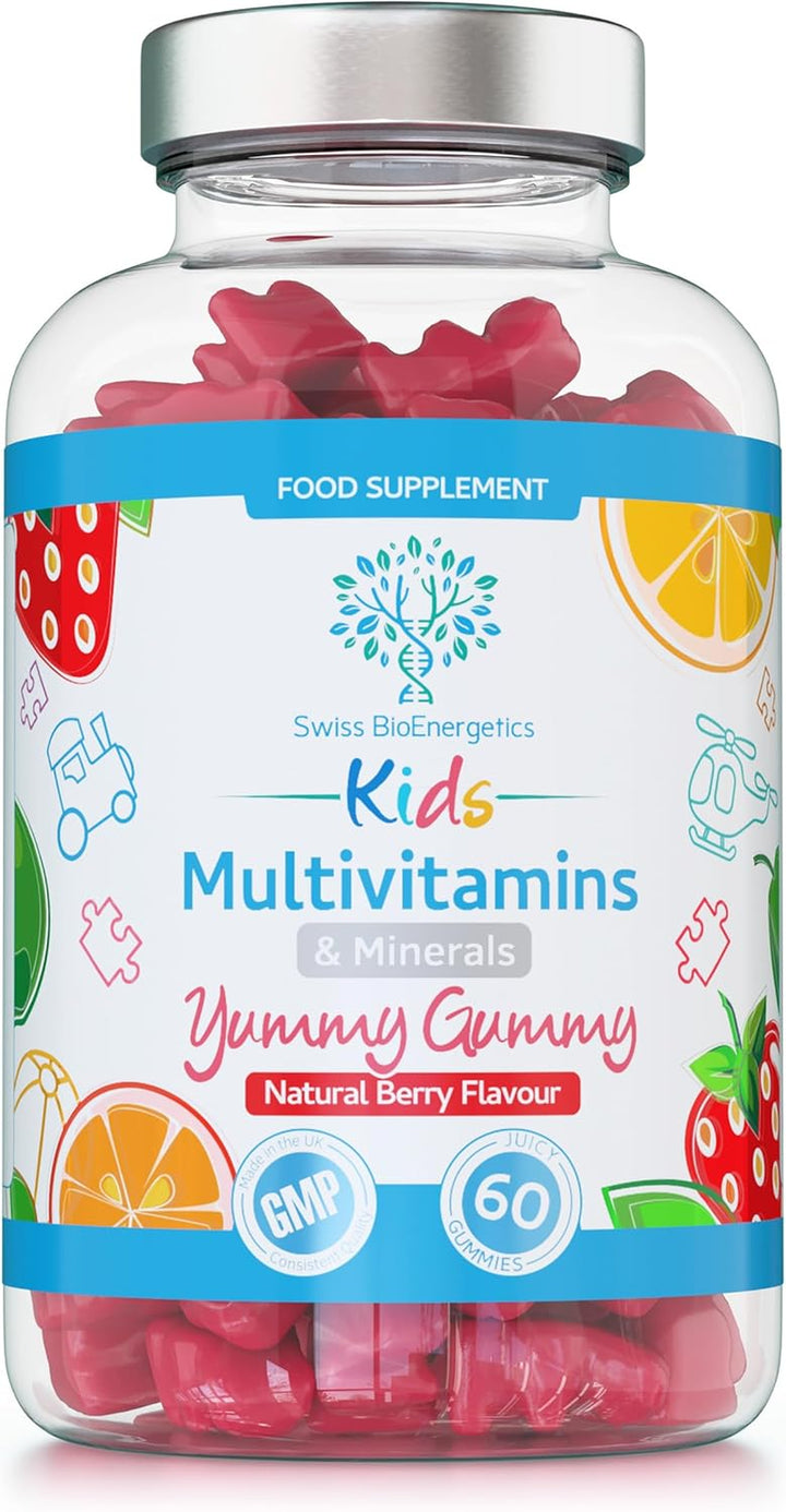 Kids/Childrens Vitamins - 150 Multivitamin & Minerals Gummies - Natural Berry Flavour Packed with Essential Nutrients - Vegan & Free of Artificial Sweeteners – 5 Months Supply – UK Made
