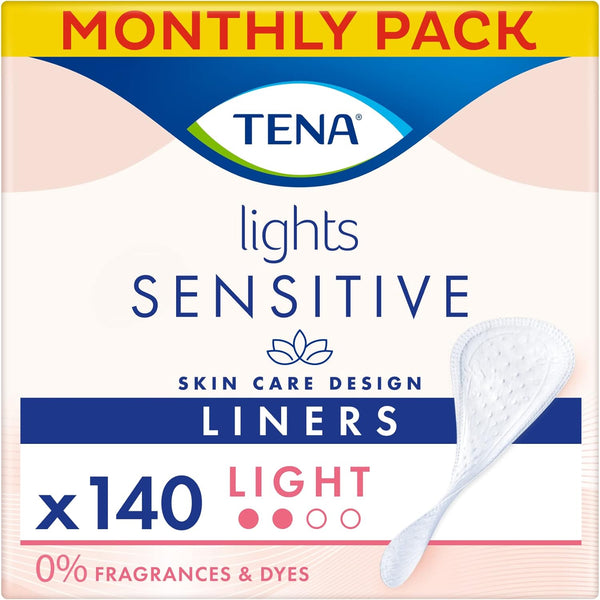 Lights Light Liner, 140 Incontinence Liners ( 28 X 5 Packs) for Women with Sensitive Skin, Breathable and Unscented Liner for Light Bladder Weakness and Incontinence