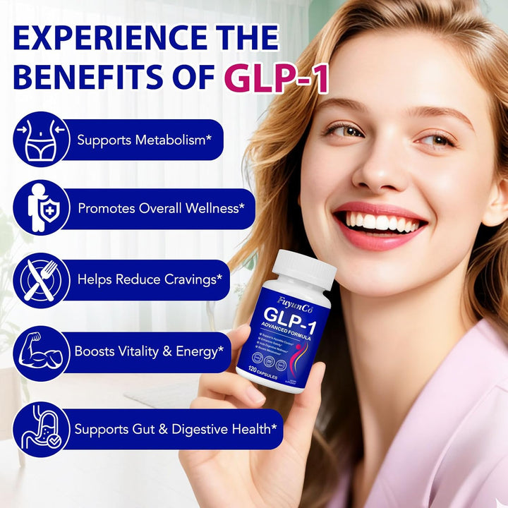 GLP 1 Supplements, 120 Capsules Appetite Suppressants Women&Men, GLP-1 Supplement Support for Appetite Regulate & Gut Health