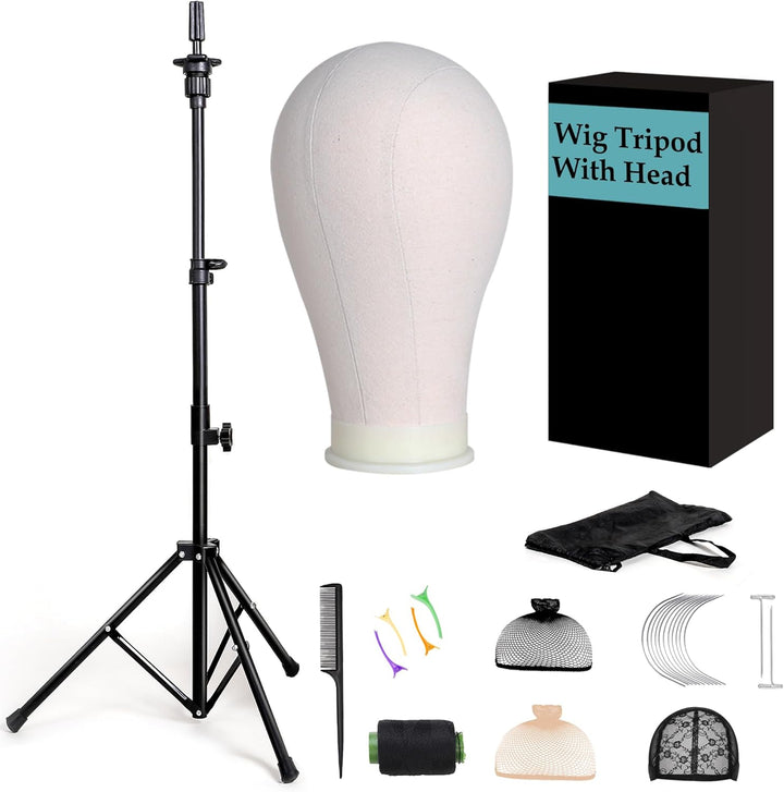 Wig Stand Mannequin Head Stand,Wig Tripod Height Adjustment(90-137Cm) for Mannequin Head,Manikin Head,Canvas Foam Head,Hair Doll Head,For Wigs,Training and Hairdressing with Carry Bag