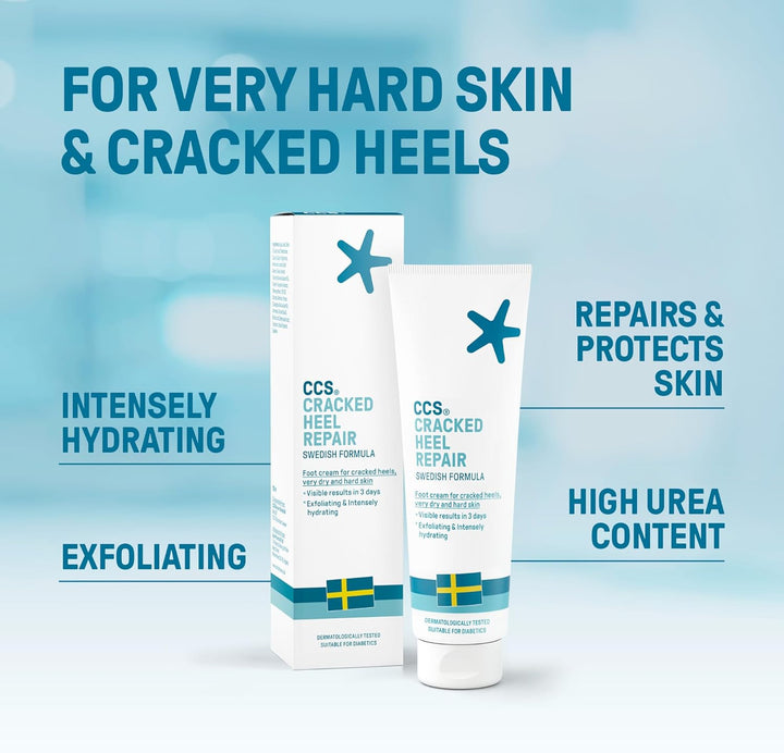 Cracked Heel Repair Cream- Visible Results in 3 Days for Heels and Very Dry Feet, Contains 25% Urea Lactic Acid, Clinically Tested, 125 Ml