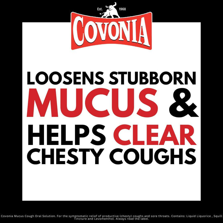 Mucus Cough Oral Solution,Loosen Chesty Coughs & Troublesome Stubborn Mucus,Suitable for Vegetarians, Vegans & Coeliacs,For Adults & Children Aged 5 +, Cough Medicine,300Ml