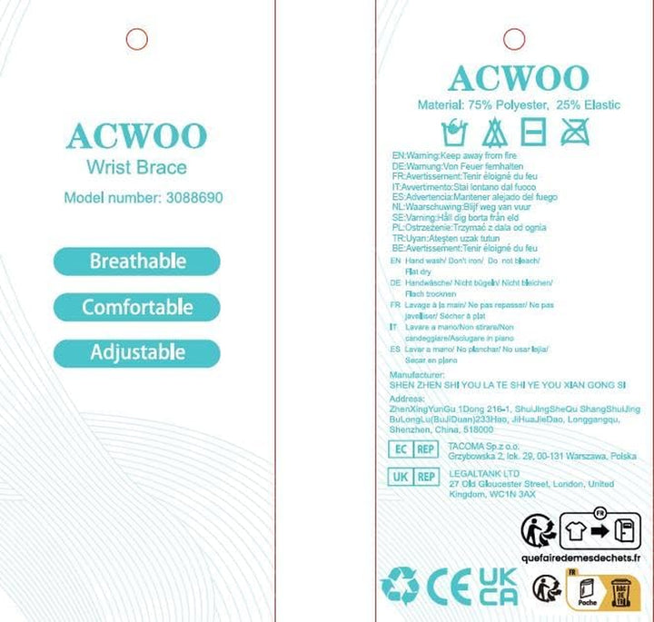 Wrist Brace, 2 Pack Elastic Wrist Support with Strap, Wrist Compression Wrap Adjustable Wrist Strap Relieves Wrist Pain, Tendonitis, Sports Use for Men and Women, Right & Left Palm Support Black