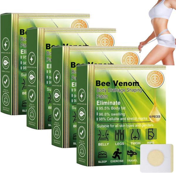 40Pcs Bee Venom Patches,Lymphatic Drainage Patches,Fat Burning Patches for Belly&Waist&Legs,Skin Firming &Body Shaping Patch,Anti-Cellulite,Natural Fat Reduction,Bee Venom Detox Patches