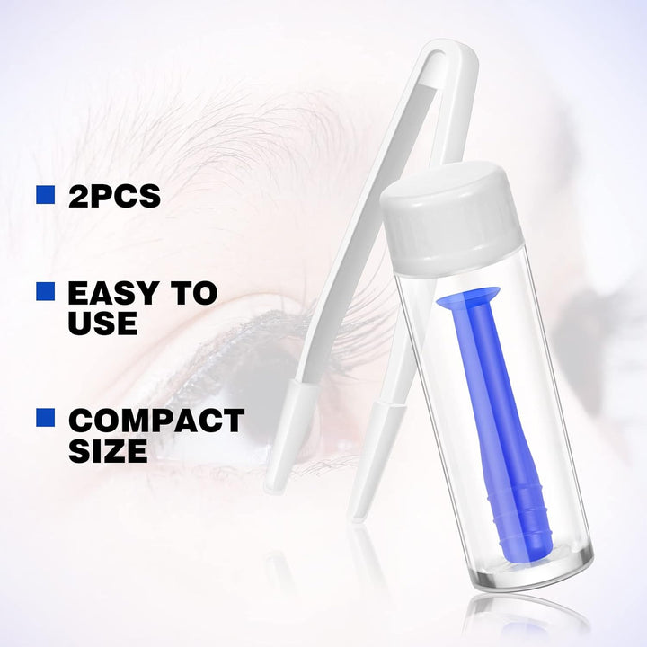 Contact Lens Remover Tool Contact Applicator Scleral Lens Remover Inserter Soft Suction Holder with Ventless Bottles and White Tweezers
