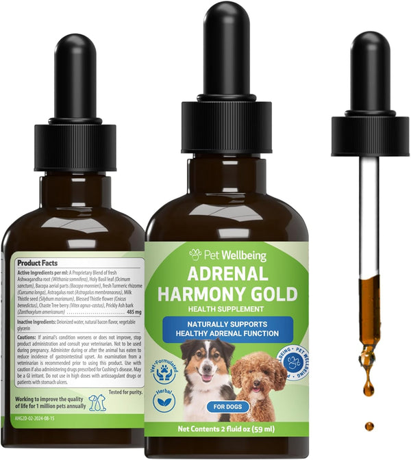 - Adrenal Harmony Gold for Dogs- Natural Support for Adrenal Dysfunction and Cushing'S - 2 Ounce (59 Milliliter)