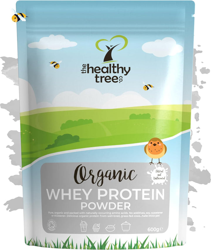 Organic Whey Protein Powder (600G) - Grass Fed Unflavoured Organic Protein Powder by  - Low Carb Natural Protein for Muscle Growth & Recovery