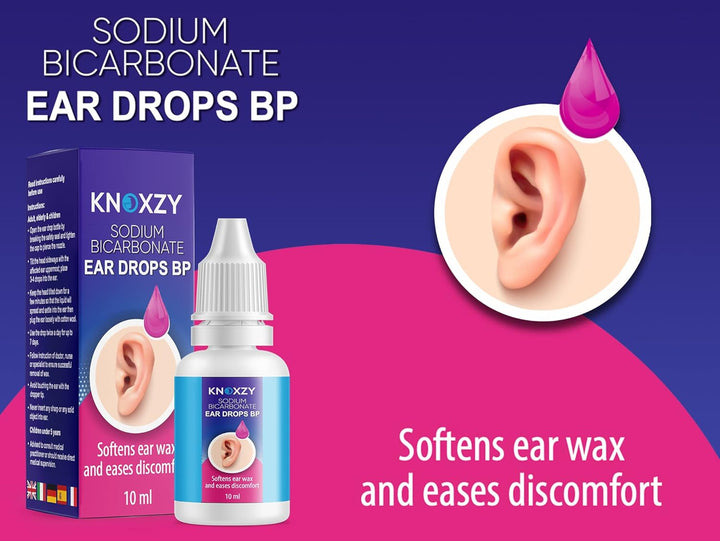 Sodium Bicarbonate Ear Wax Removal Drops, Clinically Tested Ear Drops, Ear Wax Softener for Clogged Ear Relief and Swimmer’S Ear - 10Ml (Pack of 3).
