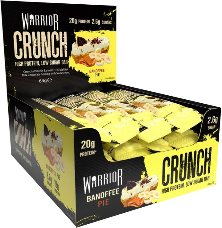 Crunch - High Protein Bars - 20G Protein Each Bar - Low Carb, Low Sugar Snack - 12 Pack X 64G (White Chocolate)