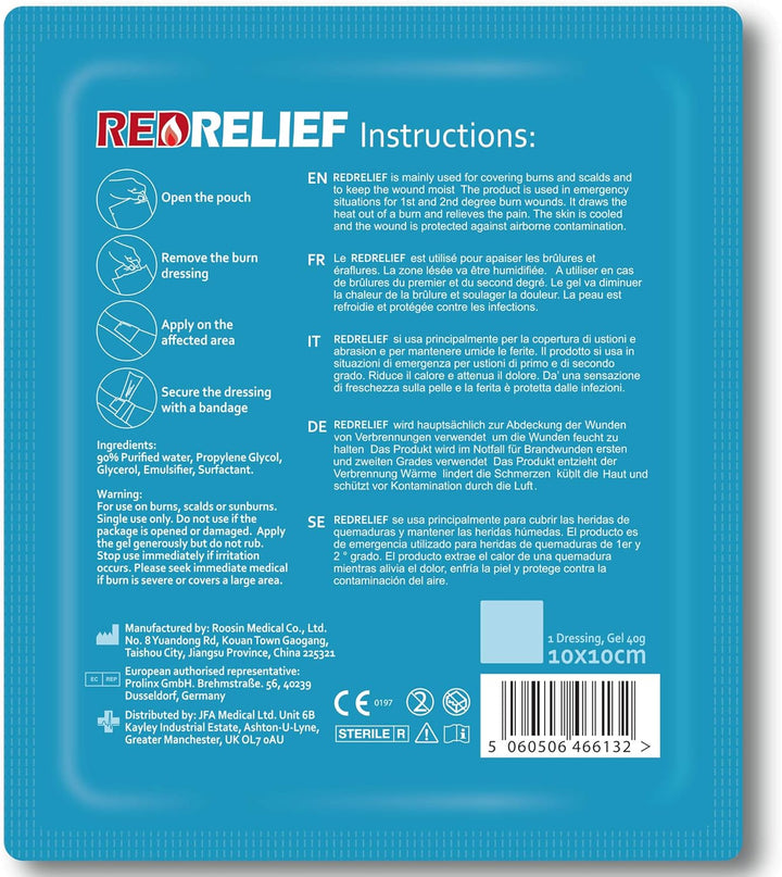 Emergency Burn Dressing 10X10Cm Pack of 5 - Cools, Soothes and Relieves Pain