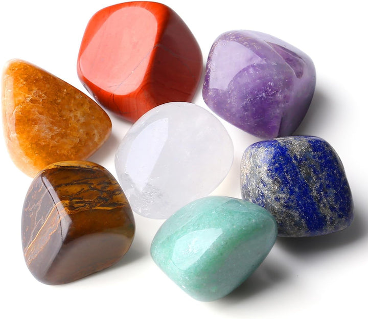 0.55Lb Healing Crystals Gemstones Set Polished Gems Stones for Kids Decorative Coloured Tumbled Bulk Chakra Spiritual Reiki Divination Meditation Rock Stone 15PCS