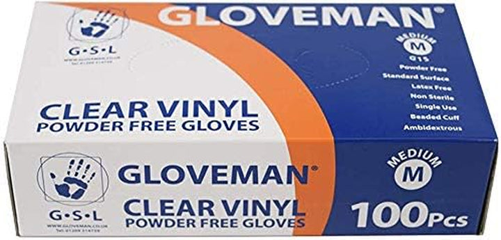 Clear Vinyl Gloves (Box of 100) (Medium)