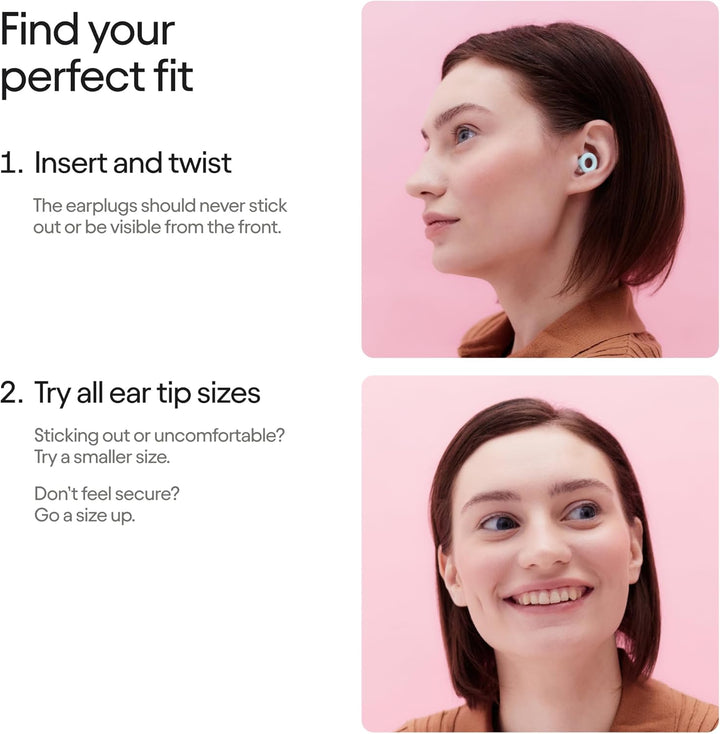 Quiet 2 Ear Plugs – Ultra-Comfy Reusable Noise-Reducing Earplugs for Sleep, Deep Focus, Travel, Noise Sensitivity | Flexible Hearing Protection | Customizable Fit | 24Db (SNR) Noise Reduction
