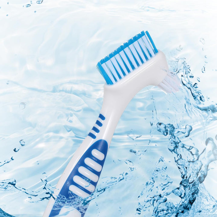 8Pcs Retainer Brush,Denture Brushes, Multi-Layer Bristles, Double-Sided Retainer Cleaning Brushes, for Dentures Care, Blue, Purple, Green, Orange