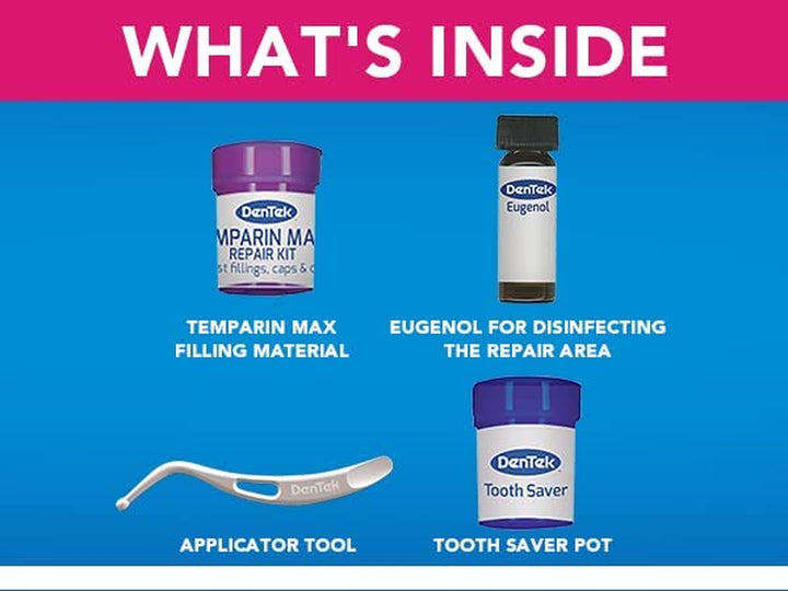 First Aid Kit, Home Temporary Dental Repair Kit for Repairing Lost Fillings or Securing Loose Caps, Crowns or Inlays with Spade Tool