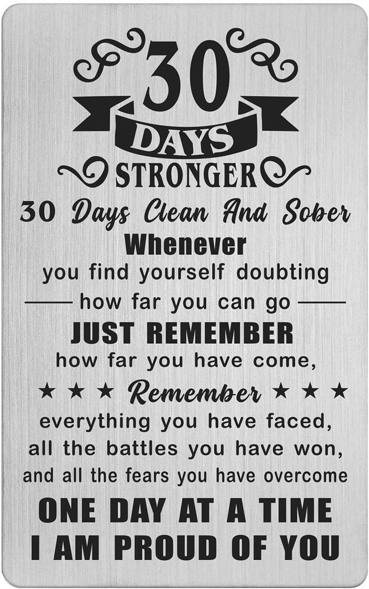 2 Year Sober Card - 2 Year Sobriety Gifts for Women Men - 2 Year Clean and Sober Gifts - 2 Yr Addiction Recovery Engraved Wallet Cards Token