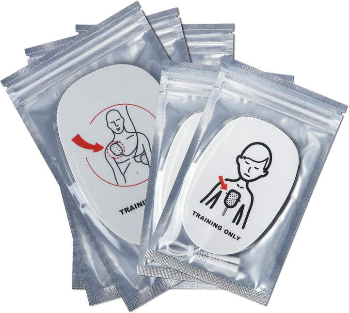 AED Trainer, Portable Defibrillator Trainer Set CPR Training Device with Remote Control, English and Spanish Voice Prompts, 10 Different Scenarios, First Aid Defibrillator Trainee Beginner ( 120C)