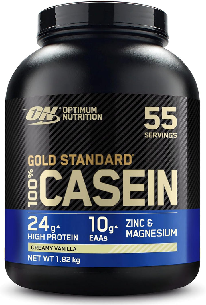 Gold Standard 100% Casein Slow Digesting Protein Powder with Zinc, Magnesium and Amino Acids, Support Muscle Growth & Repair Overnight, Creamy Vanilla Flavour, 28 Servings, 924 G
