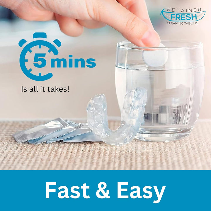 Retainer Cleaner Tablets - 120 Tablets 4 Month  - Retainer Cleaning Tablets, Mouth Guard Cleaner, Denture Cleaner, Aligner Cleaner, Brite Retainer Tablets