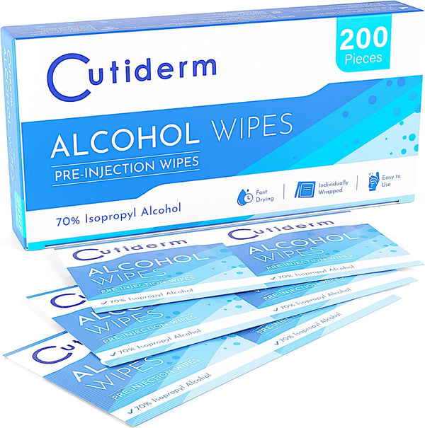 Pre-Injection Alcohol Wipes/Swabs Box of 200 Sachets