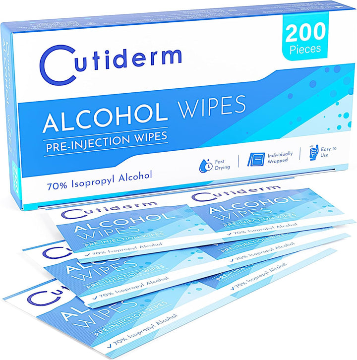 Pre-Injection Alcohol Wipes/Swabs Box of 200 Sachets