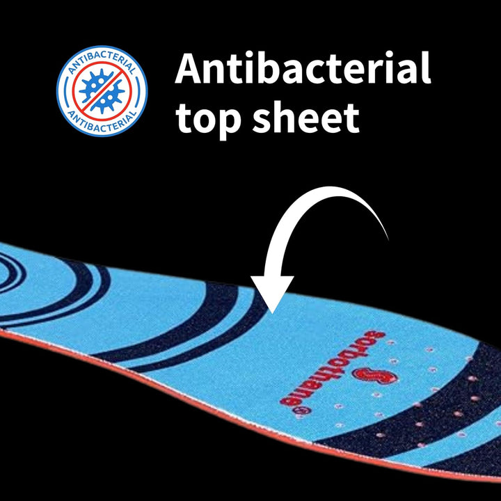 Shock Stopper Insoles Men & Women – Full-Length Shock Absorbing Full Strike Insoles for Running, Football, Tennis & High-Impact Sports – Antibacterial, Trim-To-Fit Inserts – Sizes 3-12.5UK