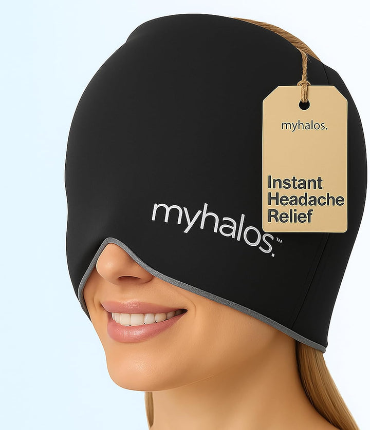 ® Migraine Relief Cap - Wearable Ice Pack Cold Wrap Hat -Reusable Cold Therapy Headache Cap & Migraine Cap, for Tension Headache Relief & Sinus Pressure - Form-Fitting Head Compress (Gray)