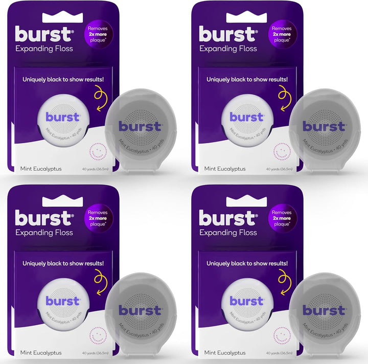 Expanding Dental Floss (Mint Eucalyptus/40 Yards) | Stain Absorbing & Woven with Xylitol Coating to Fight Cavities | Vegan | Paraben Free