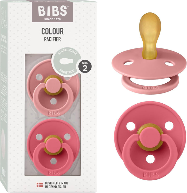 Colour Anatomical Soother 2-Pack, BPA Free Dummy Pacifier, Orthodontic Nipple. Natural Rubber Latex, Made in Denmark. 0-6 Months (Pack of 2), Sand/Iron