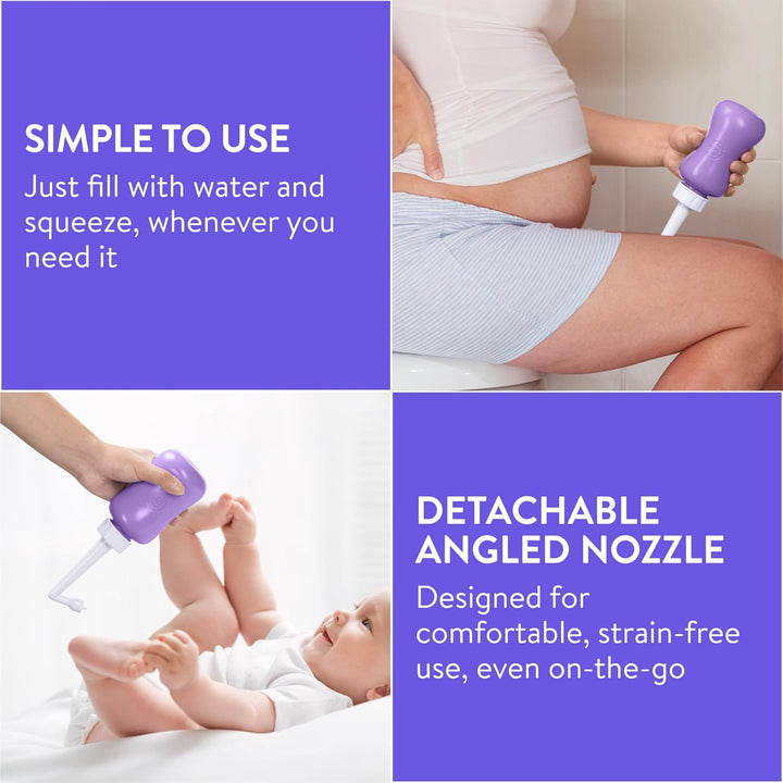 Peri Bottle - Portable Travel Bidet - Labour and Maternity Hospital Bag Essentials - after Birth Recovery Tools for Postpartum Mum - Perineal Spray Bottle Kit