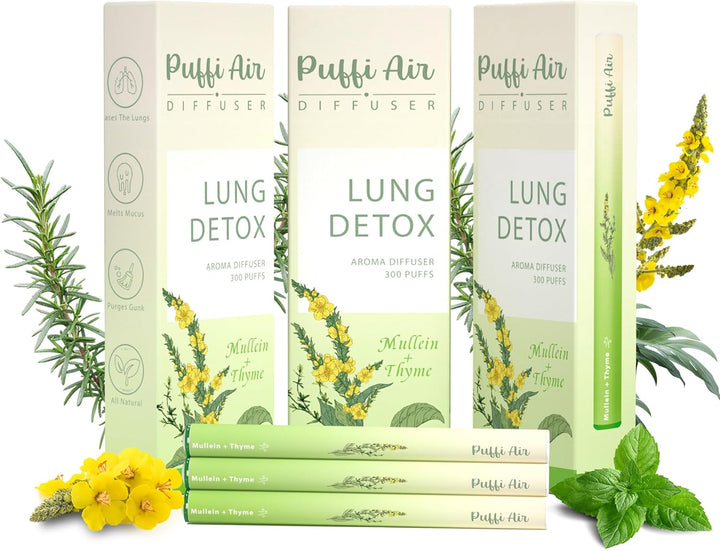 Herbal Diffuser Pen with Natural Mullein, Leaf Aromatherapy Inhaler, Nicotine Free Lung Cleanser, Herbal Mullein Diffuser, 300 Uses per Stick (600Uses）